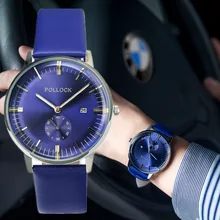 AA Qualité De Mode Japon Core Noir Blanc Bleu En Cuir Véritable Bracelet À Quartz Montres-bracelets pour Hommes Femmes/w Calendrier OP001