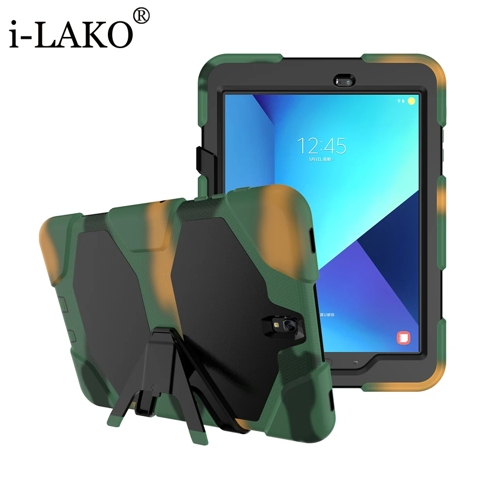 1pcs For Galaxy Tab S3 Stand Hard Case Full Protect Rubber Rugged Baby Safe Cover Samsung 9.7 T820 T825 | Компьютеры и офис