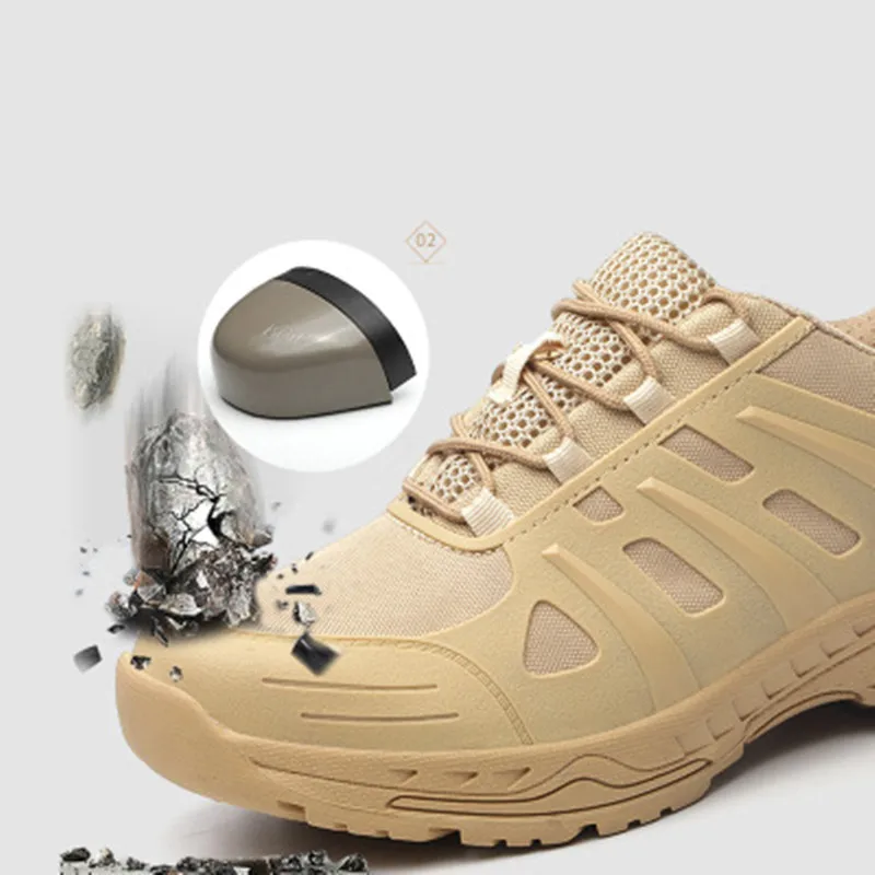 

Outdoor Men's Breathable Mesh Steel Toe Cap Work Safety Shoes Shoes Anti-smashing Anti-slip Steel Puncture Proof Safety Shoes