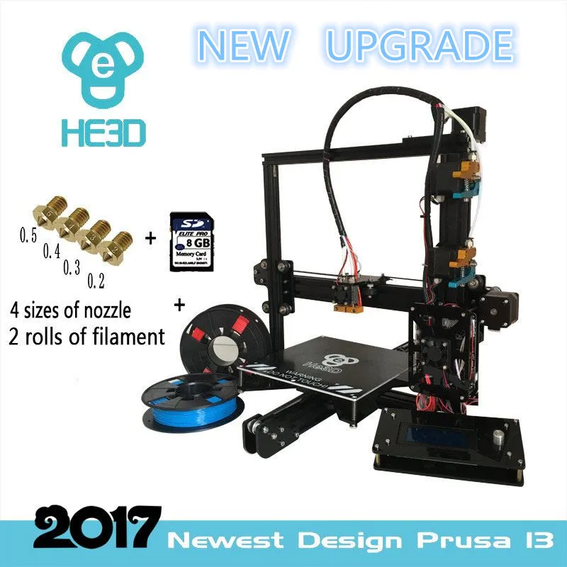 New upgrade 24 V power auto level prusa i3 HE3D EI3 dual flex aluminium extruder DIY