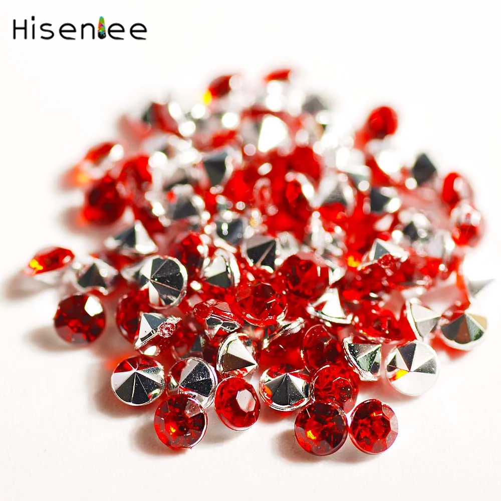 1,5 мм~ 10 мм блестящие стразы с кристаллами, точечное шитье стразами или тканевое украшение своими руками, акриловый алмаз, камень для дизайна ногтей - Цвет: Red