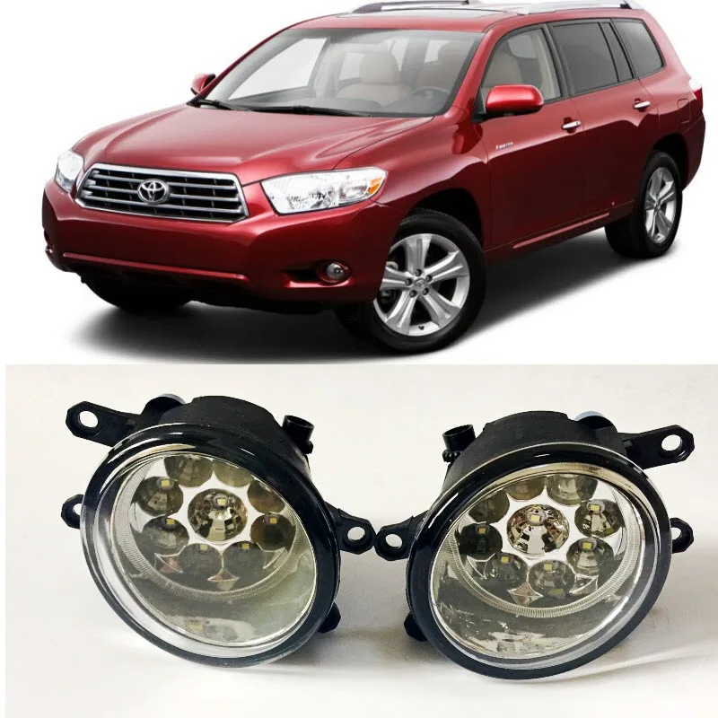 Авто-Стайлинг для Toyota Highlander Kluger 2008 2009 2010 9 штук Светодиодный s Противотуманные