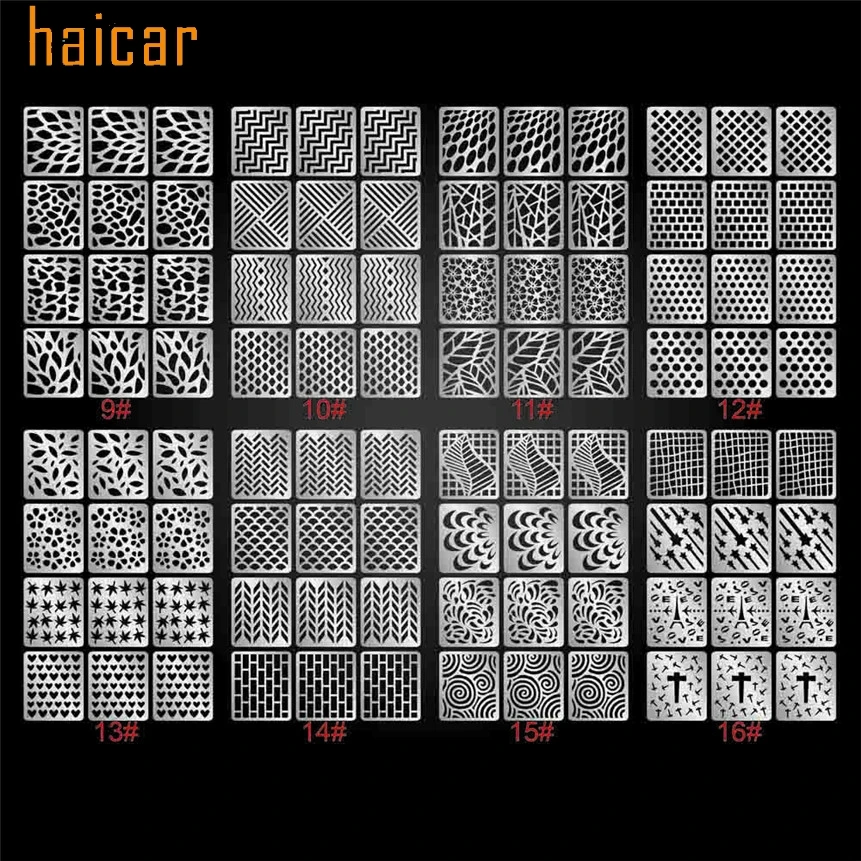 HAICAR 24 листа многоразовые полые наклейки для дизайна ногтей неправильная трафаретная штамповка шаблон инструменты для ногтей 170216 Прямая поставка