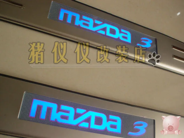 For 07 11 classic MAZDA 3 original bit led welcome pedal set light blue