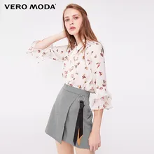 Vero Moda Women's Houndstooth Print Iron Ring Mini skirt | 318316505