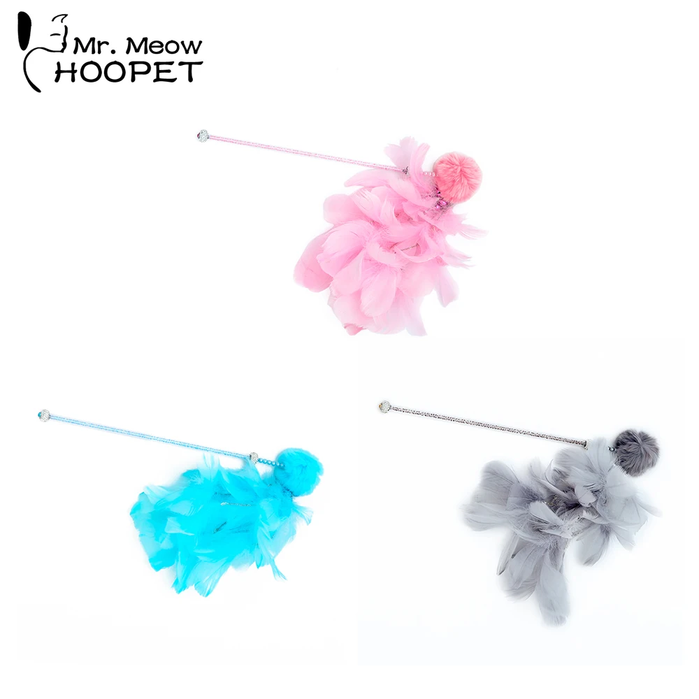 

Hoopet Cat Colorful Wand Charmer Toy Funny Interactive Catcher Toy Pet Training Playing Toy