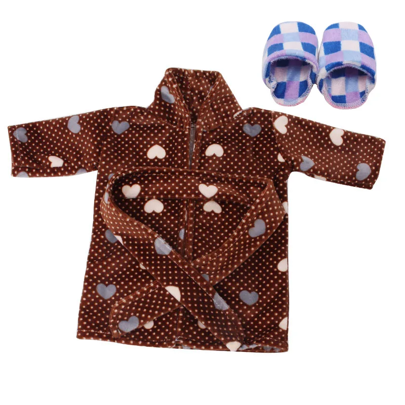 18 inch Girls doll clothes Fashion suit pajamas set with shoes American born dress Baby toys fit 43 cm baby dolls c642