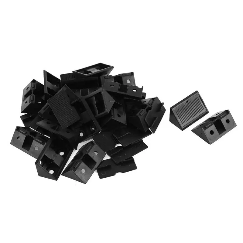 

Shelf Cabinet Plastic Right Angle Corner Brace Bracket Black 20pcs