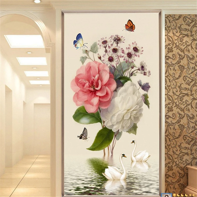 5D Needlework Diy Diamond Painting Animals Cross Stitch Kits Butterfly Flower Full Round Rhinestones Diamond Embroidery Swans   