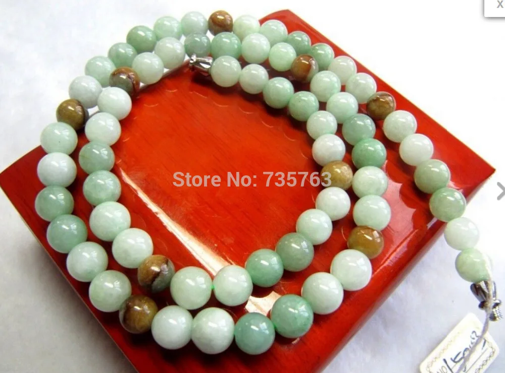 

xiuli 0014418 Fortune Rainbow Grade A 100% Natural Jade /Jadeite Beads Necklace