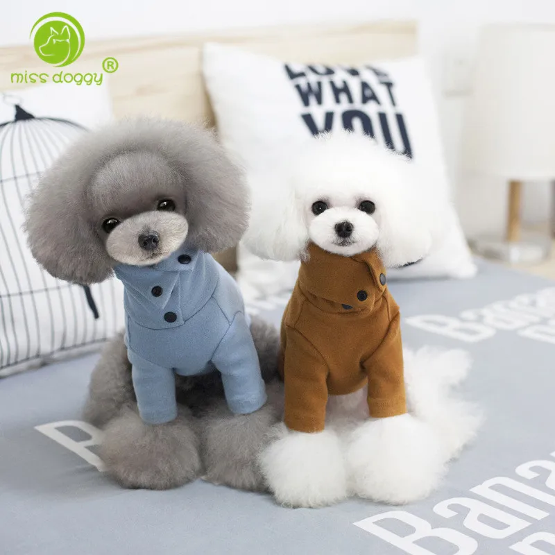 

2017 Newly Button Design Wool Dog Clothes Winter Warm Pet Dog Cotton Shirts Apparel Ropa Para Perros Soft Dog Costume