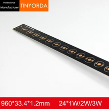 6 шт./Партия DIY Легкая длинная алюминиевая печатная плата 24 Вт алюминиевый PCB печатная плата 24*1 Вт 2 Вт 3 Вт светодиодный в серии