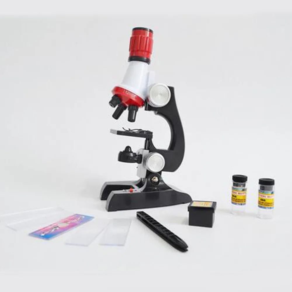 Mikroskop Kit Lab LED Vysoce kvalitní 100X 400X 1200X Dětská - Měřicí přístroje - Fotografie 2