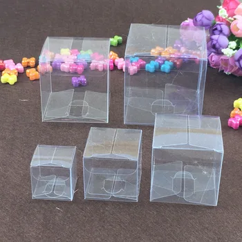 

50PCS/Lot Square Plastic Clear PVC Boxes Transparent Waterproof Gift Box PVC Carry Cases Packaging Box For jewelry/Candy/toys