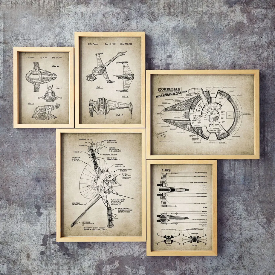 

Wall Art Canvas Painting Star Wars Spaceship Detailed Vintage Nordic Posters And Prints Club Wall Pictures For Living Room Decor
