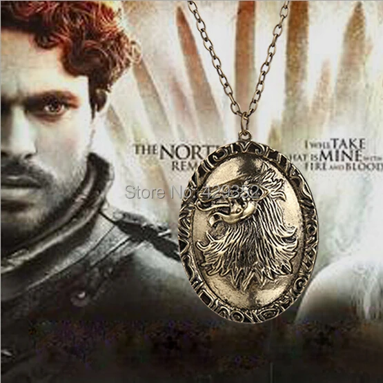 

Factory Price Song of Ice and Fire Game of Thrones Stark Wolf Necklaces & Pendants Movie Jewelry Wholesale 20pcs/lot