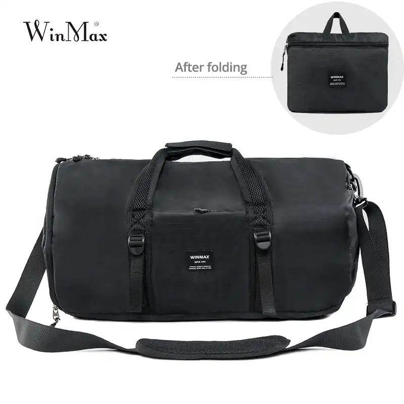 leather travel bag with shoe compartment