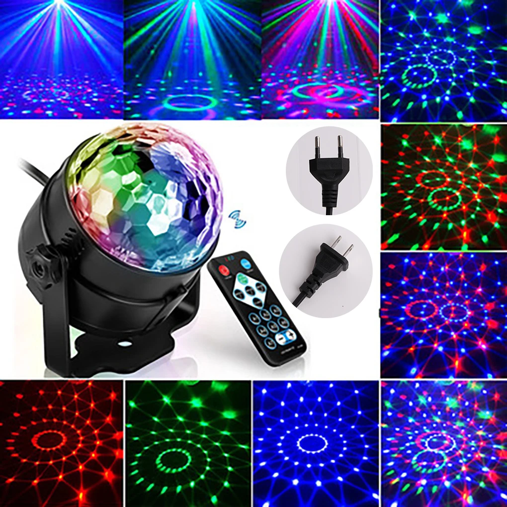 Диско светильник вечерние s мини диско шар диджейский RGB лазерный сценический Led