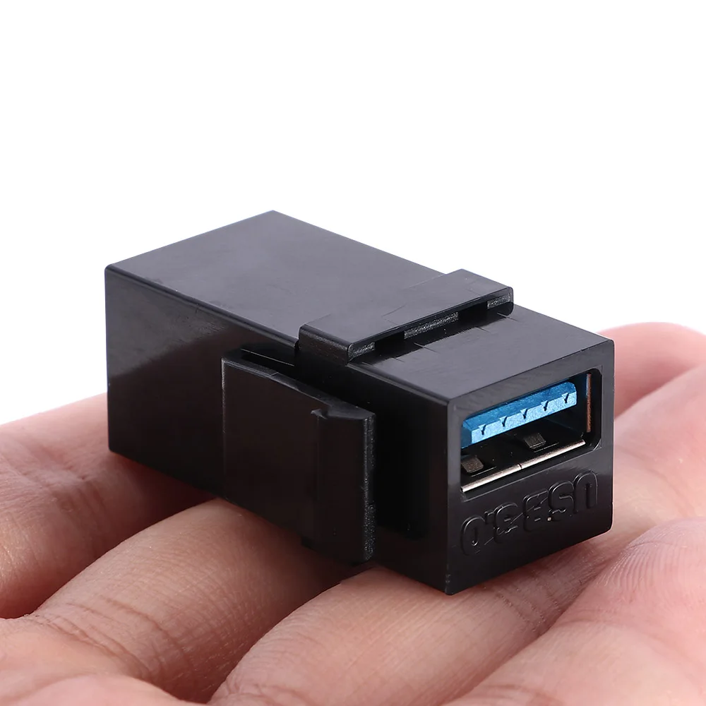 

Fashion USB 3.0 Keystone Jack Inserts USB Adapters Cable interface Coupler Female to Female Connector Extension Black