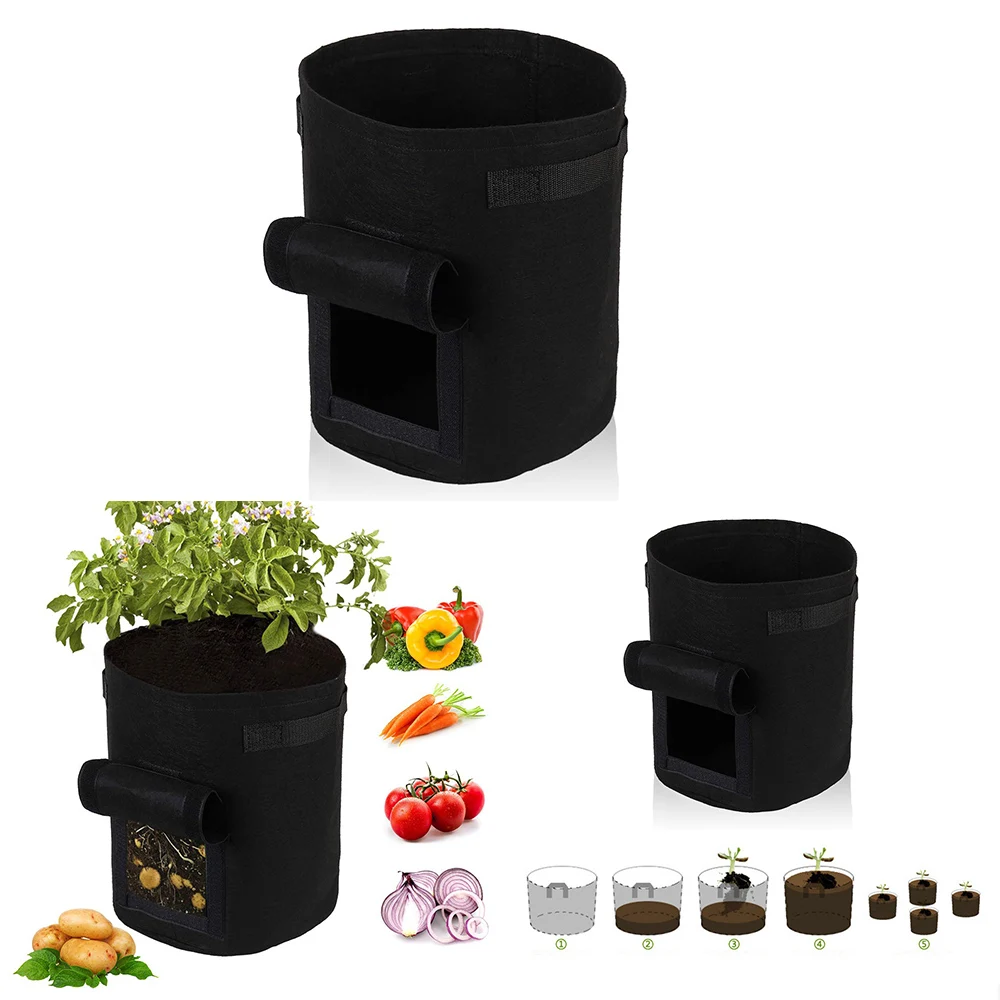 Egetable Цветочная сумка DIY картофелеуборочная машина Нетканая ткань томатный посадочный Контейнер Мешок утолщенный садовый горшок сад