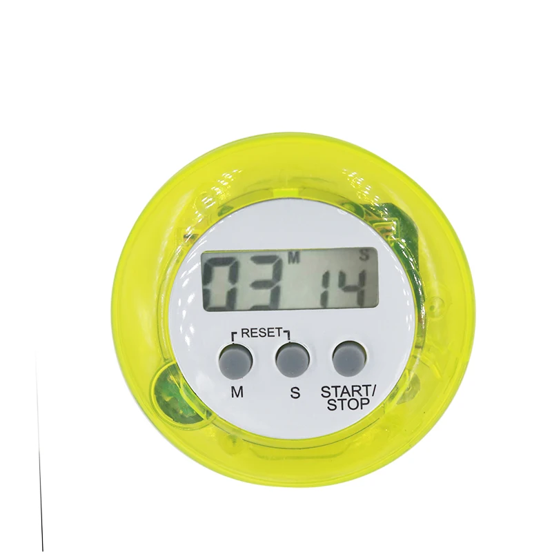 10pcs/lot Mini digital LCD kitchen timer stopwatch timer round shape