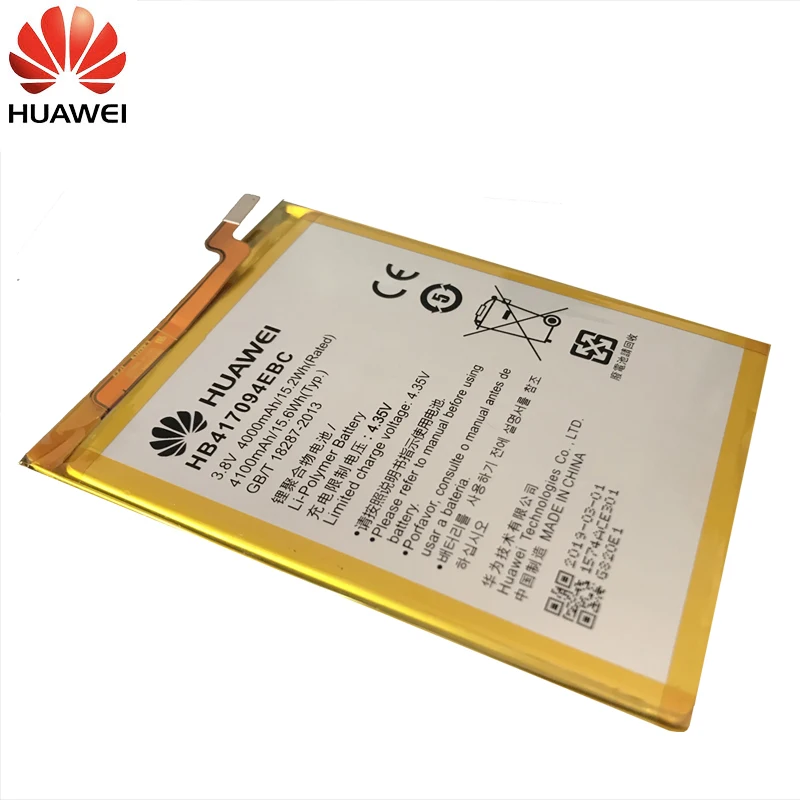 Huawei телефон Батарея HB417094EBC для huawei Ascend Коврики 7 MT7 TL00 TL10 UL00 CL00 литий-ионная Батарея 4000 mAh