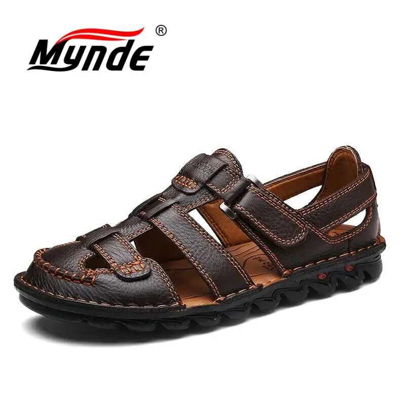 Mynde ماركة جلد طبيعي أحذية الصيف الصنادل أزياء الرجال الصيف عارضة أحذية الرجال الرجال أحذية الشاطئ sandalias حجم كبير 38-46 Mynde ماركة جلد طبيعي أحذية الصيف الصنادل أزياء الرجال الصيف عارضة أحذية الرجال الرجال أحذية الشاطئ sandalias حجم كبير 38-46