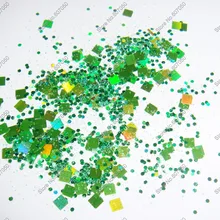 50 грамм x Смешанные Лазерные цвета(Блестящий Квадрат+ порошок+ шестигранник) блестка Spangles форма для DIY украшения ногтей и блестки для ногтей