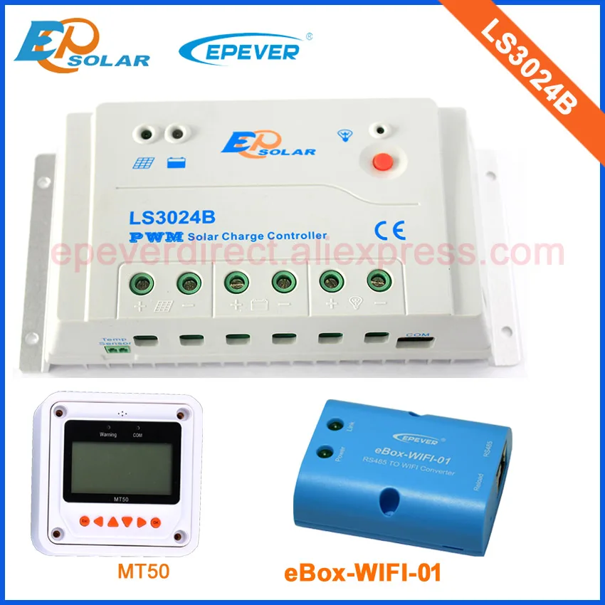 

LS3024B with wifi BOX and MT50 remote meter for monitor and setting EPEVER solar 30A controller charger regulator 12v/24v