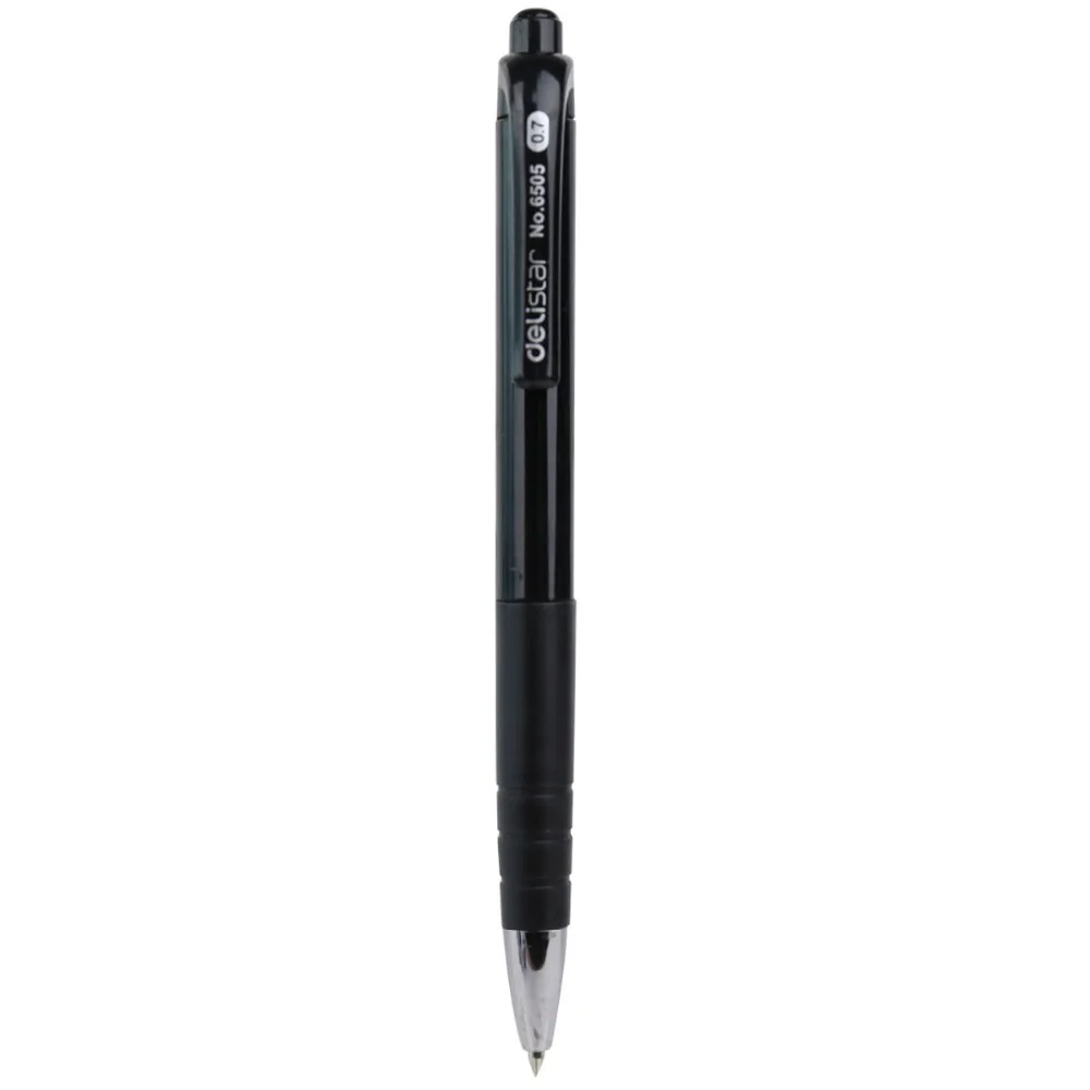 12-pcs-Deli-Retractable-Ballpoint-Pen-Comfortable-Writing-Ball-Pen-Fine-Point-0-7-mm-Blue (2)