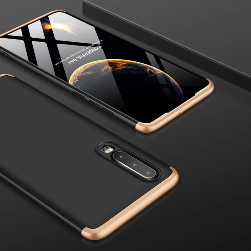 GKK 360 Full Protective Phone Case For Huawei P30 Shockproof Matte PC Hard Back Slim Cover Fundas For Huawei P30 Pro Coque
