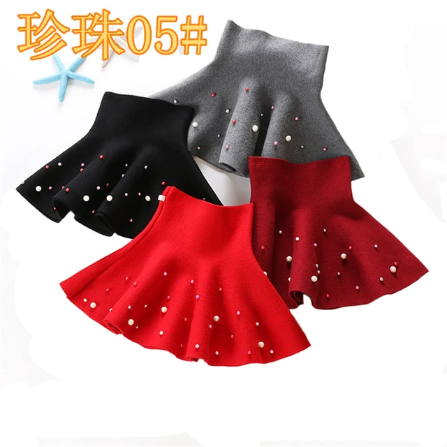 2019 New Fall and Winter Children's Clothing Girls Fashion Casual Knit Skirt Bottoming Pearl Princess Tutu Skirts Wild Child 4