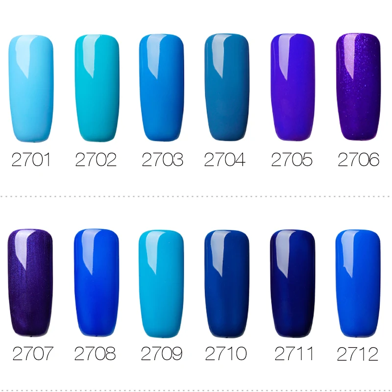 ROSALIND Gel 1S White bottle 7ml Blue Color Series Nail Gel Polish Soak-off LED UV Nail Varnish For