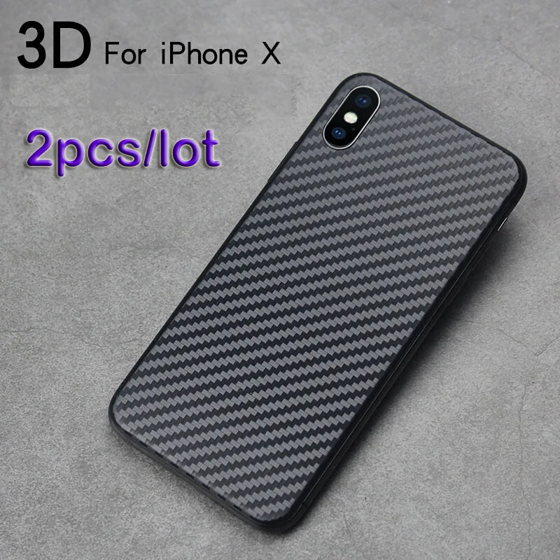 2 шт. Черная задняя пленка из углеродного волокна для iPhone X XS MAX XR полная защита