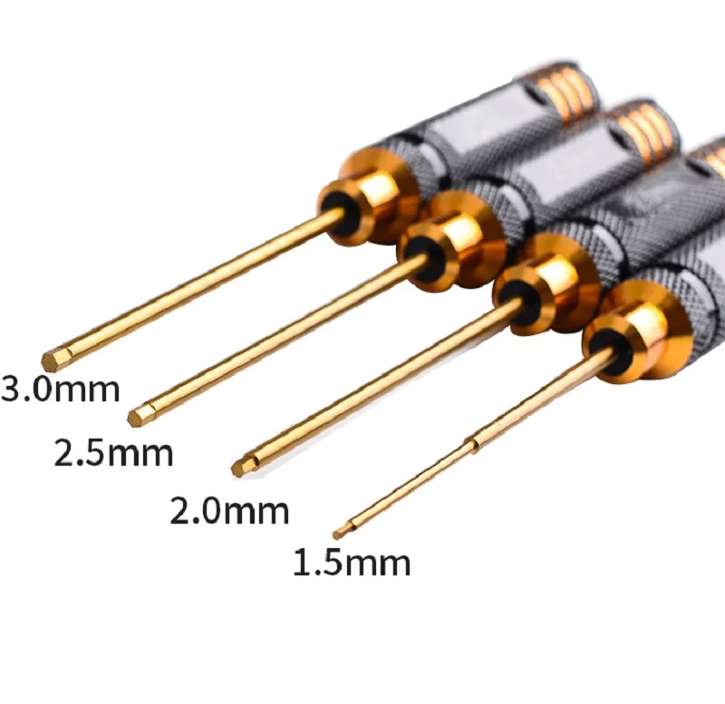 RC Tools hex screw driver set titanium plating hardened 1.5 2.0 2.5 3.0mm screwdriver For Rc helicopter Car ship Rc toys RC Tools hex screw driver set titanium plating hardened 1.5 2.0 2.5 3.0mm screwdriver For Rc helicopter Car ship Rc toys