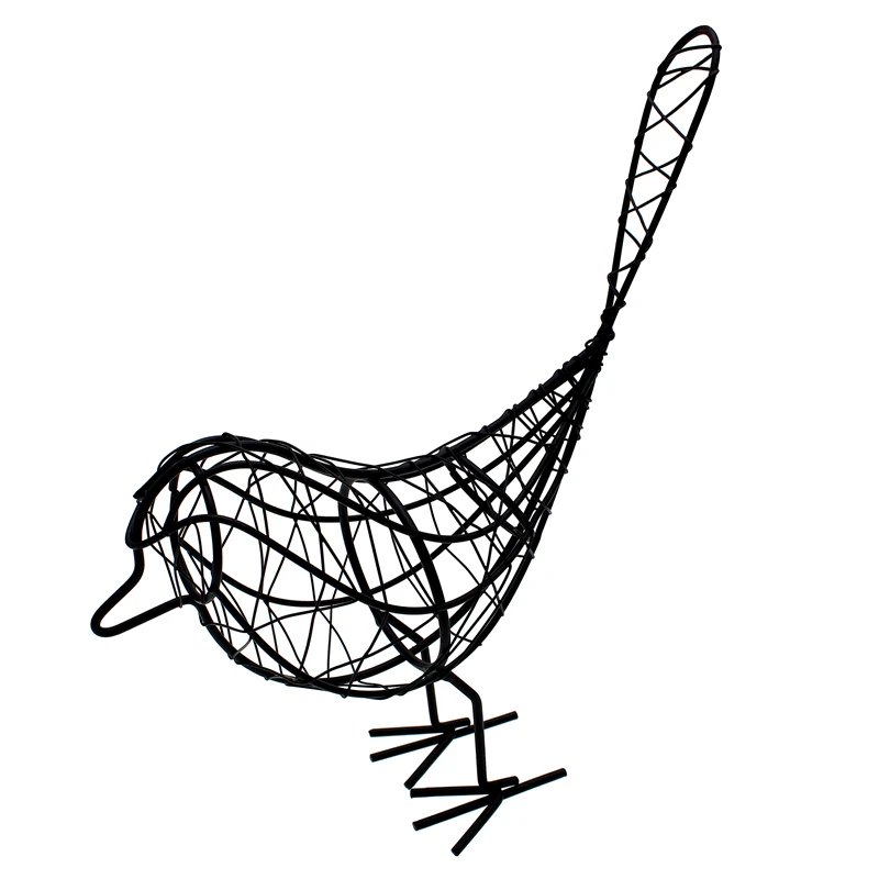 Сад кованого железа птица украшения подарок ремесла металла проволока железная птица дома гостиной украшения черный и белый 8A2150