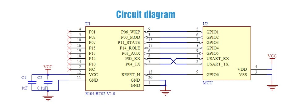 E104-BT02 SMD 2,4 ГГц DA14580 Bluetooth, BLE 4,2 rf модуль приемопередатчик беспроводной приемник передатчик 2,4 ГГц модуль Bluetooth