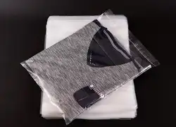 100 шт. прозрачный самоклеящиеся одежда Пластик упаковка мешок, пластиковый пакет для одежды свитер шарф, 35x47 см