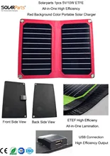 Solarparts 1x 5V/10W Red background color ETFE lamianted all-in-one high efficiency solar charger 12V solar panel cell flexible