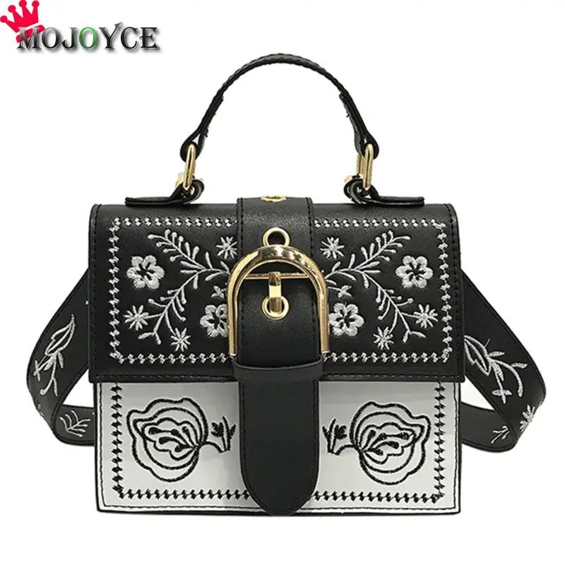 

Vintage Rivet PU Embroidery Flower Beaded Fashion Women Shoulder Handbags Crossbody Bags Evening Bags Box Clutch