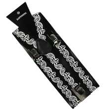 Winfox Высокое качество Мужские костюмы эластичные женские клип-на Y-Back Пояс для подтяжек ремень регулируемые подтяжки черные Пейсли подтяжки