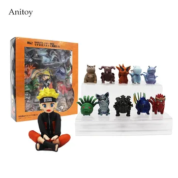 

Naturo Figure Bijuu Naruto Action Figures Shuukaku Kyuubi Kitsune Hachimata Houkou Doll Toy for Children KT3399 11pcs/set