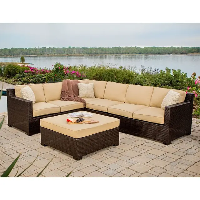 Leisure used patio rattan furniture philippines corner sofain Garden