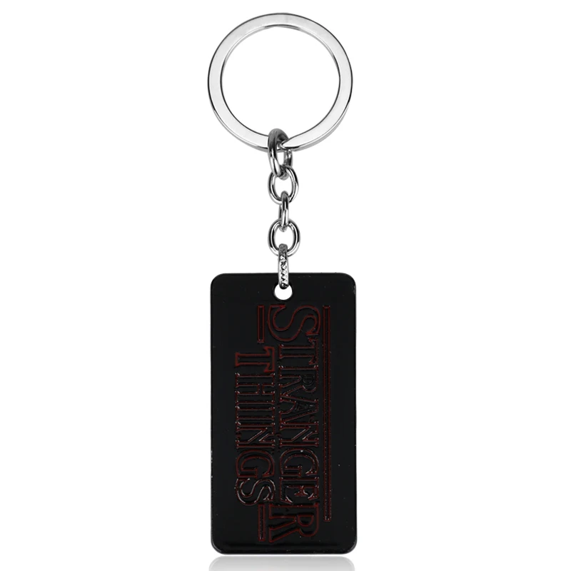 

MQCHUN 2017 Horror TV Series Stranger Things Logo Keychains Metal Dog Tag Pendant Car Key Chain For Men Jewelry Cool Gift -50