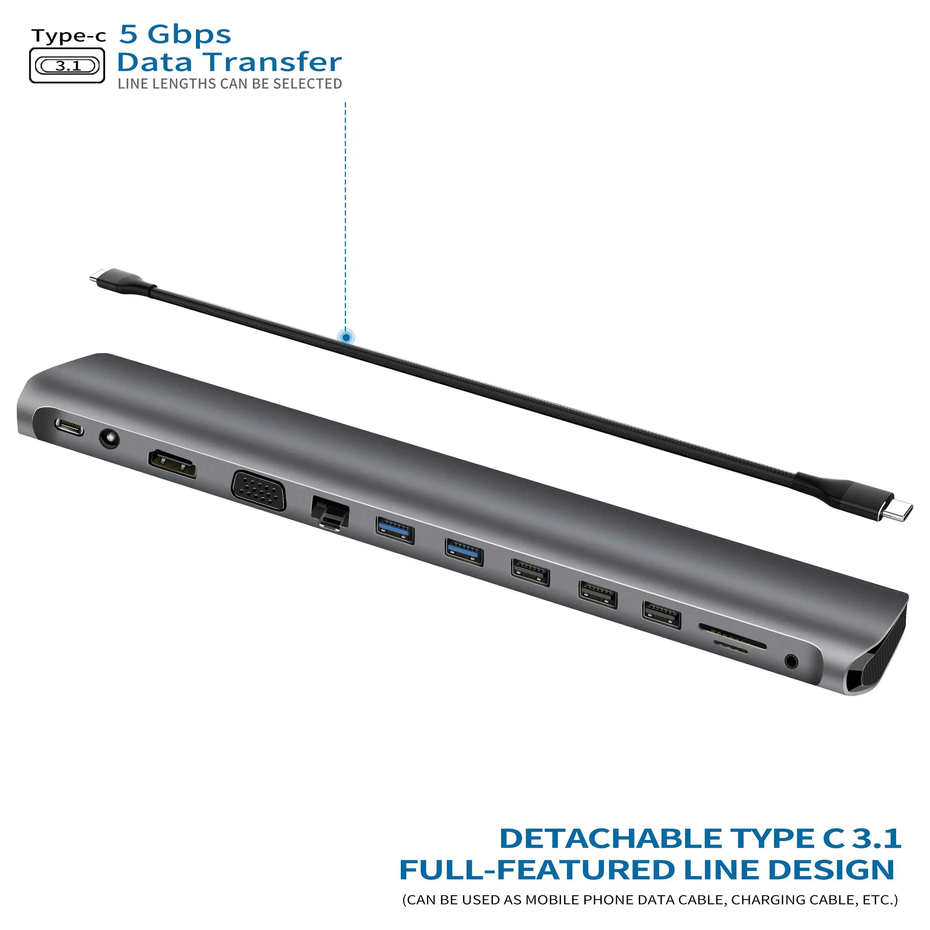 LTGEM USB-C многопортовый концентратор для VGA разъем адаптера для Macbook Pro usb type C конвертер