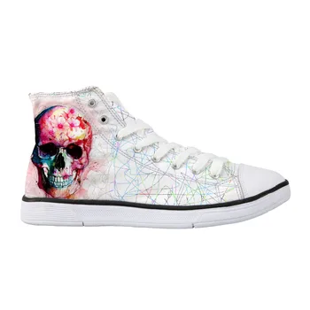 

THIKIN Cool Skull Custom Pattern High Top Women Sneakers Canvas Spring Autumn Casual Shoes Sneakers Girl Women Vulcanized Shoes