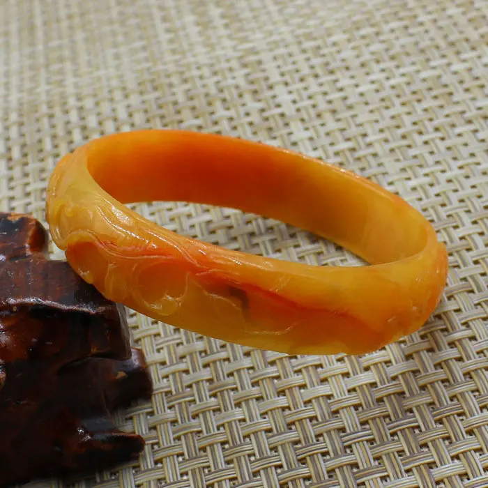 

64mm Beautiful China Hand-carved Orange Jadeite Jade Gems Bracelet Bangle A83