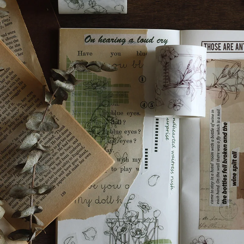 

Mohamm Human Flower Series Diy Adhesives Masking Tape Fashion Gifts Diary Decor School Office Supplies Stationery