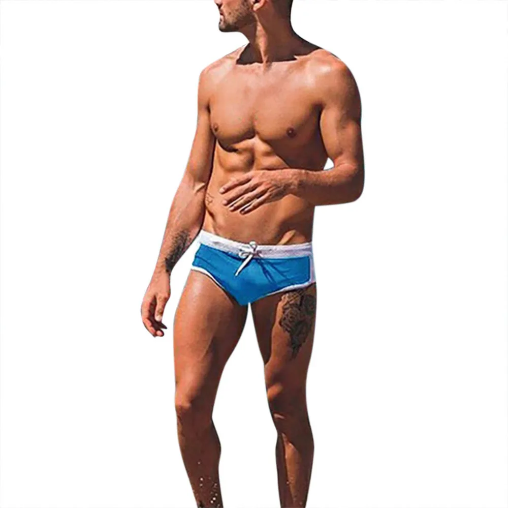 2019 men's beach sexy briefs summer seaside swimming trunks comfortable casual briefs sexy summer shorts men quick-drying 40J17 (3)