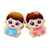 Молочные зубы сохранить деревянный ящик для хранения сбора волос Творческие дети зуб дом хранения Организатор коробки для от 3 до 6 лет девочка мальчик